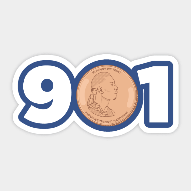 Memphis Penny 901 Cent Shirt Sticker by APsTees